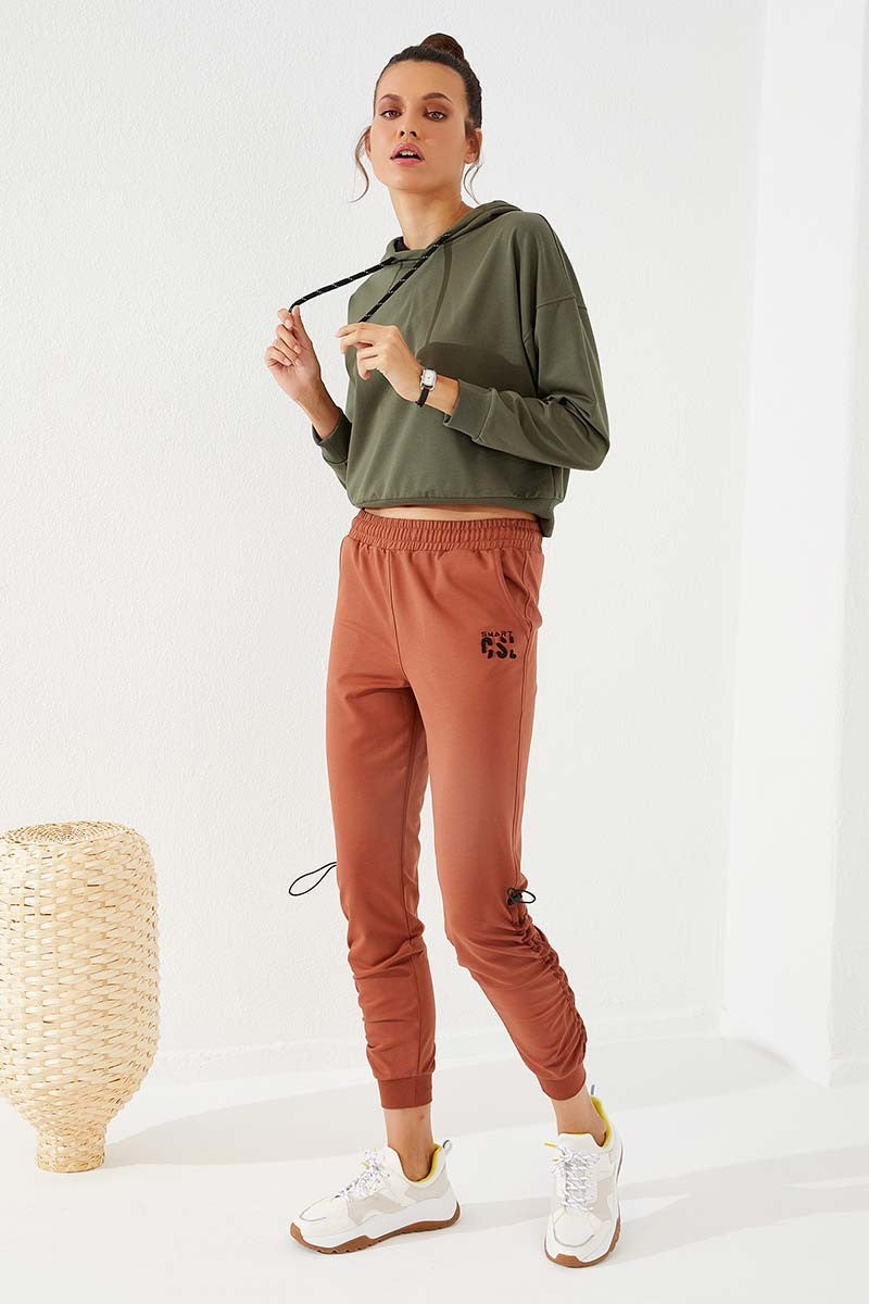 TMY Cinnamon Extra Thick Detailed Comfortable Fit Cuffed Women's Sweatpants - 94587 - Trujillo Alto