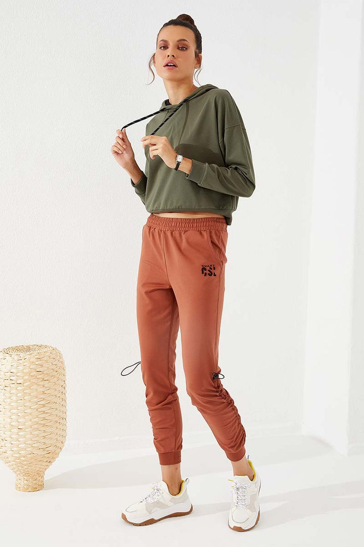 TMY Cinnamon Extra Thick Detailed Comfortable Fit Cuffed Women's Sweatpants - 94587 - Trujillo Alto