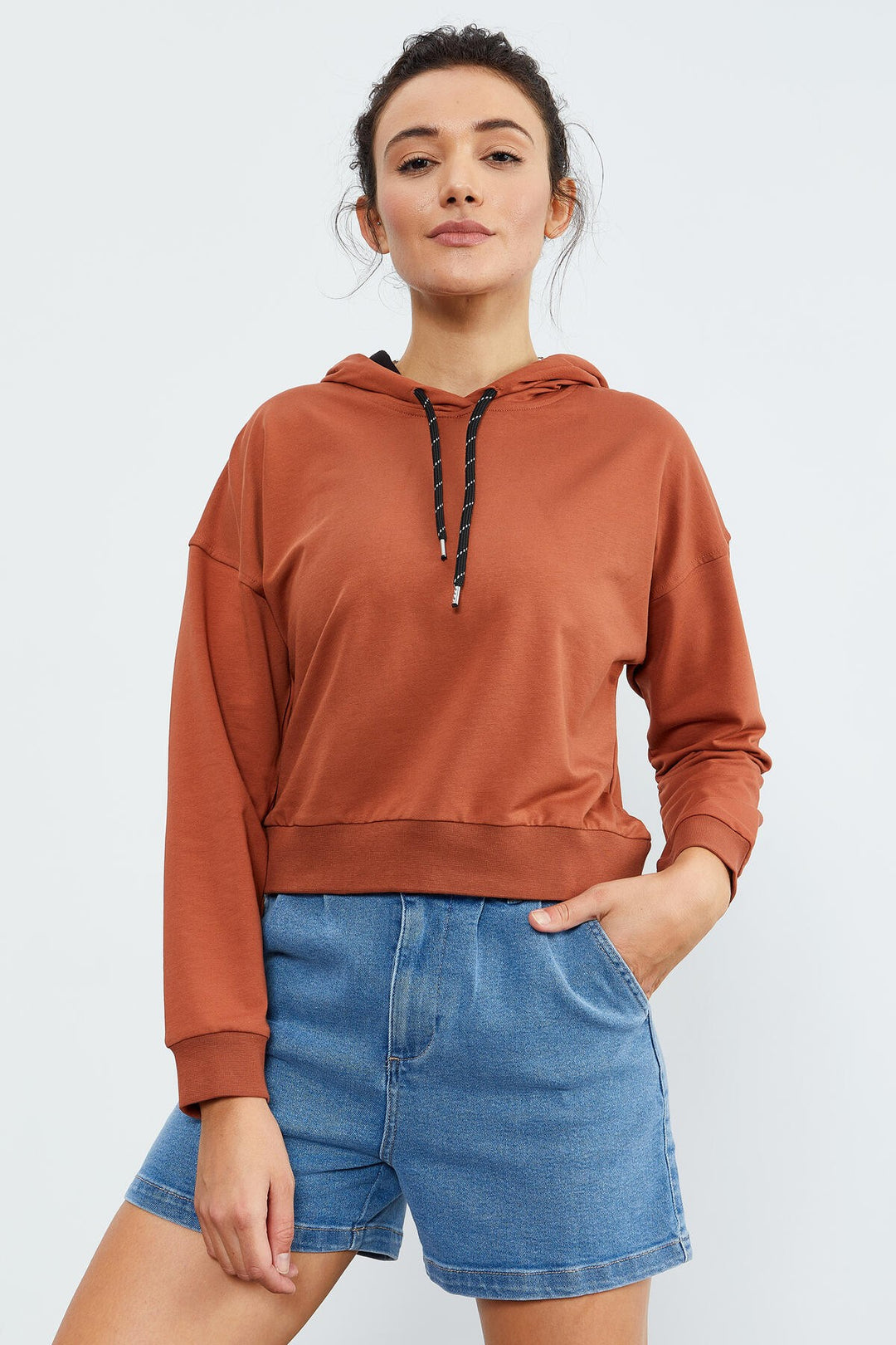 TMY Cinnamon Long Sleeve Comfort Fit Hooded Women's Sweatshirt - 97115 - San Donà di Piave