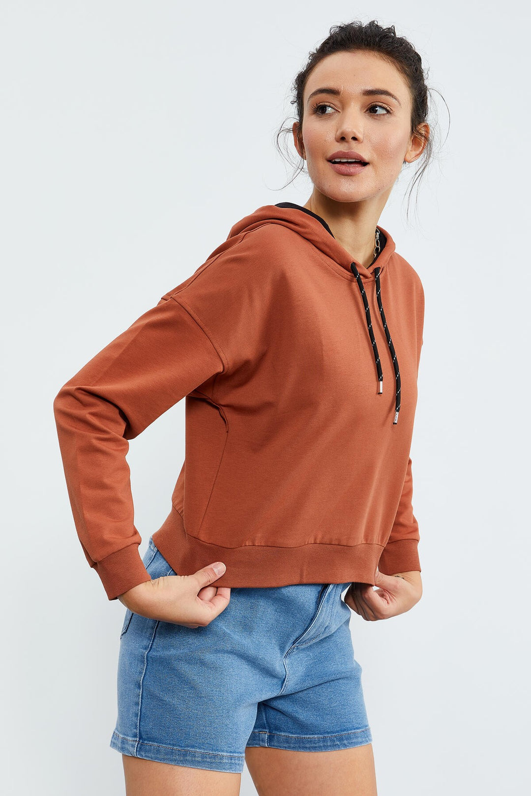 TMY Cinnamon Long Sleeve Comfort Fit Hooded Women's Sweatshirt - 97115 - San Donà di Piave
