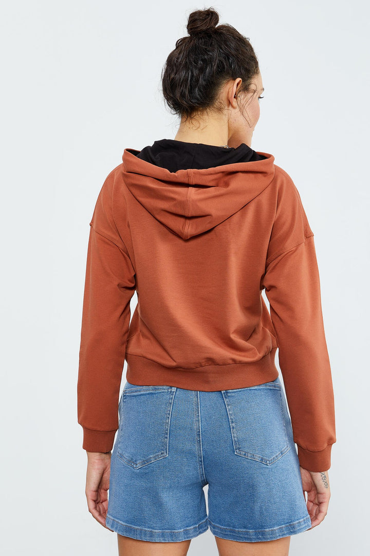 TMY Cinnamon Long Sleeve Comfort Fit Hooded Women's Sweatshirt - 97115 - San Donà di Piave