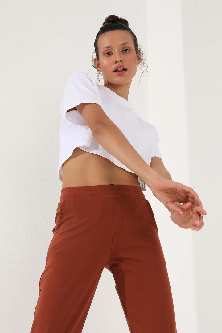 TMY Cinnamon High Waist Pocket Comfortable Fit Classic Leg Women's Sweatpants - 94584 - Suhl