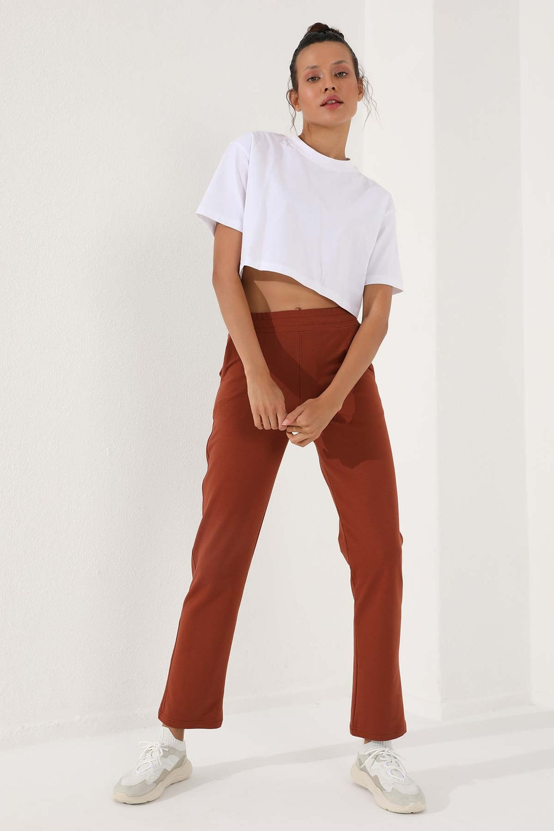 TMY Cinnamon High Waist Pocket Comfortable Fit Classic Leg Women's Sweatpants - 94584 - Suhl