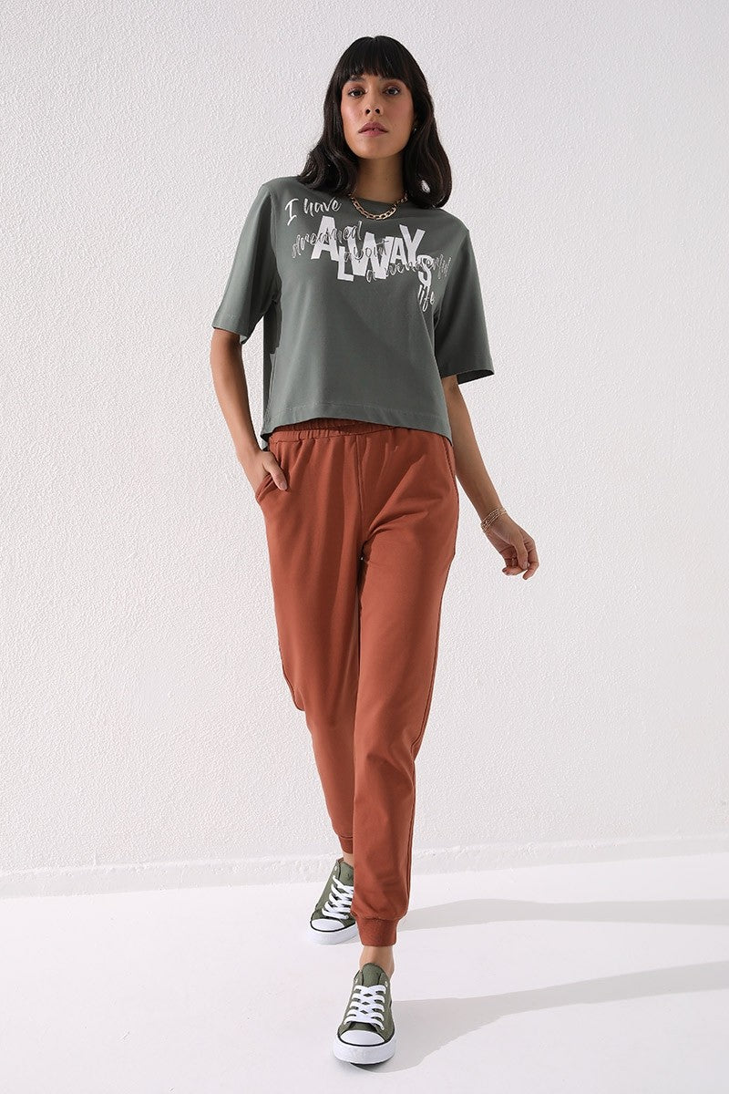 TMY Cinnamon High Waist Jogger Comfortable Fit Cuffed Women's Sweatpants - 94561 - Nordhausen