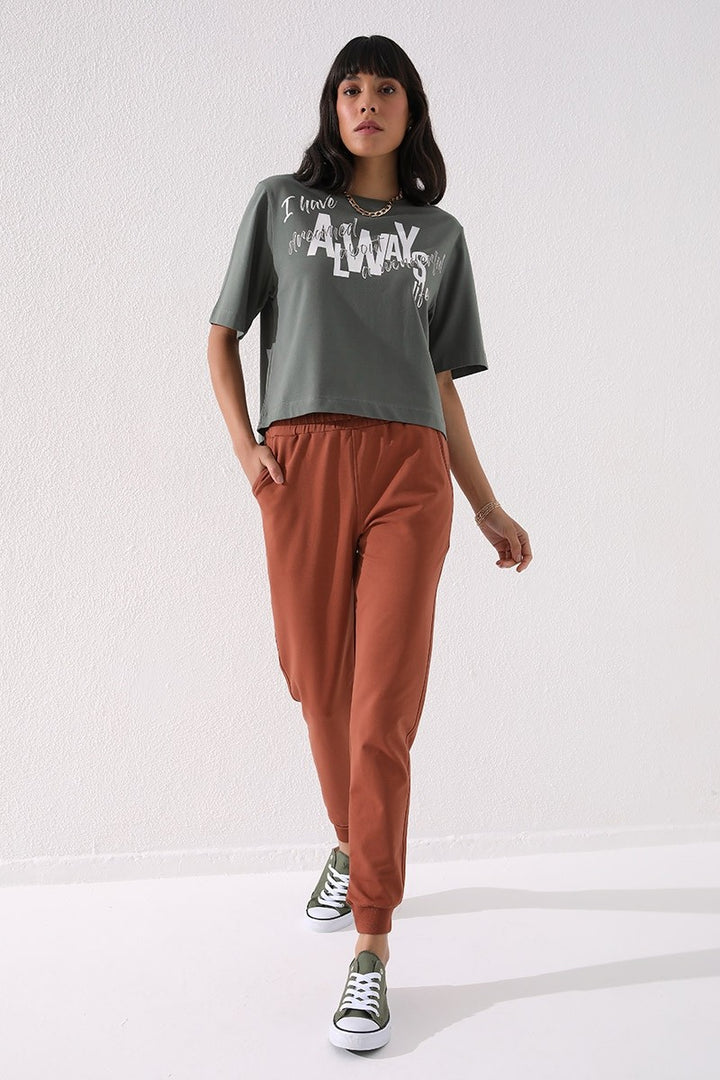 TMY Cinnamon High Waist Jogger Comfortable Fit Cuffed Women's Sweatpants - 94561 - Nordhausen