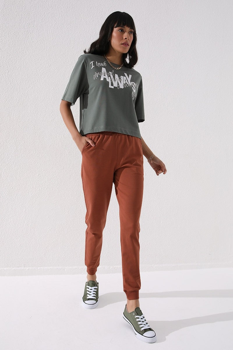 TMY Cinnamon High Waist Jogger Comfortable Fit Cuffed Women's Sweatpants - 94561 - Nordhausen