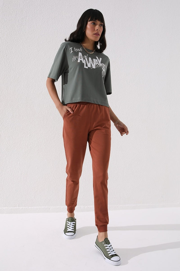 TMY Cinnamon High Waist Jogger Comfortable Fit Cuffed Women's Sweatpants - 94561 - Nordhausen