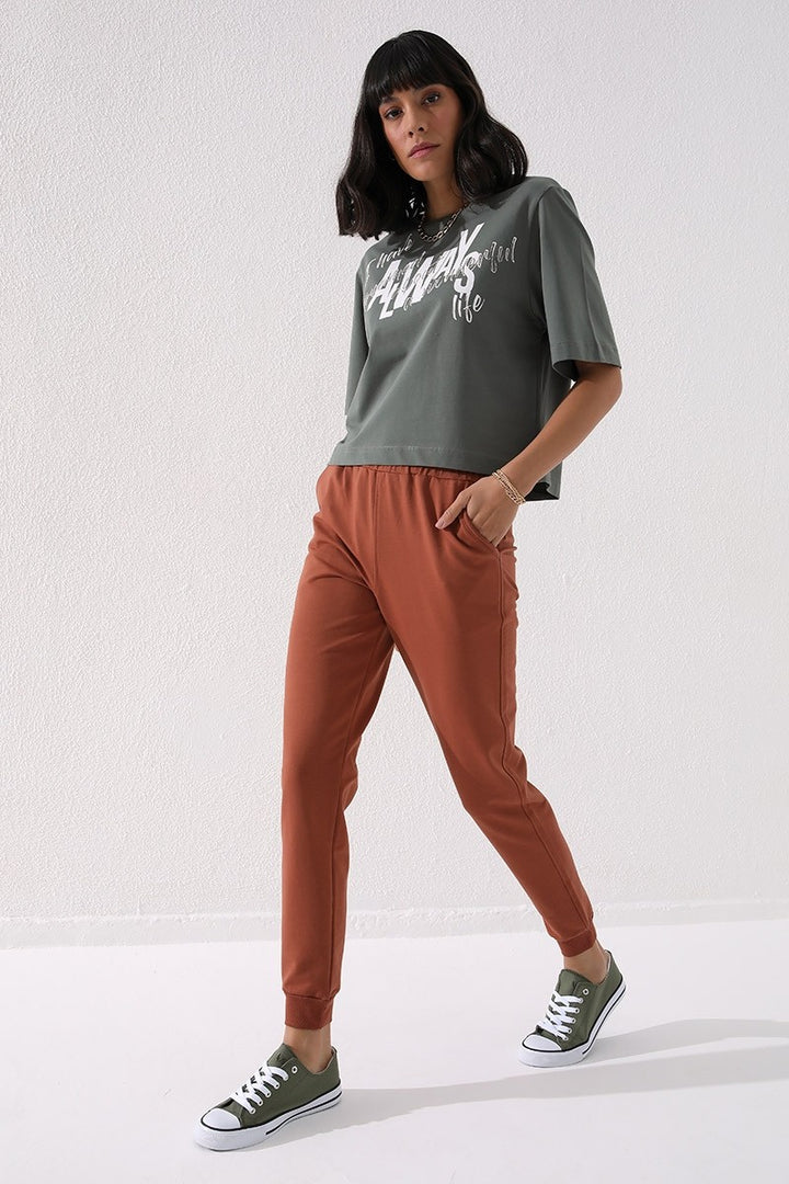 TMY Cinnamon High Waist Jogger Comfortable Fit Cuffed Women's Sweatpants - 94561 - Nordhausen