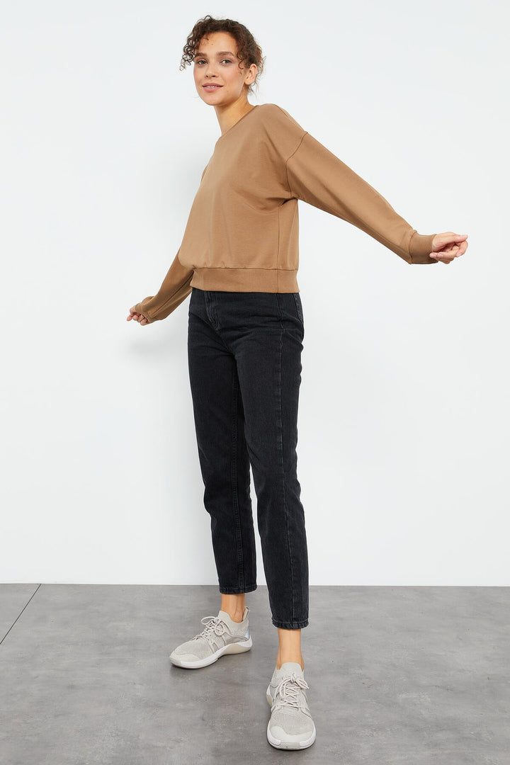 TMY Toprak Basic Comfortable Fit O Neck Women's Sweatshirt - 97114 - Ashford