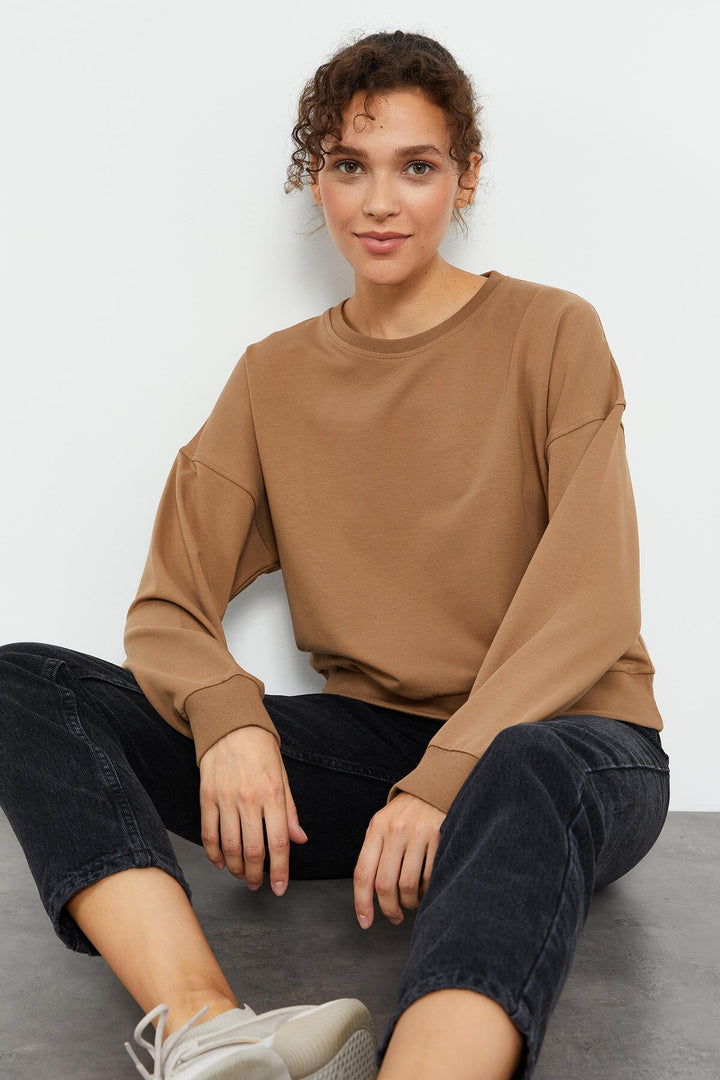 TMY Toprak Basic Comfortable Fit O Neck Women's Sweatshirt - 97114 - Ashford
