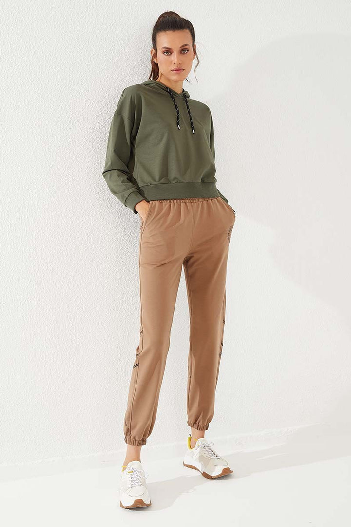 TMY Earth Line Printed Comfortable Fit Elastic Cuff Women's Sweatpants - 94585 - Lerma