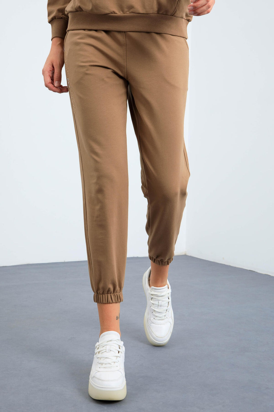 TMY Earth Hooded Kangaroo Pocket Oversized Elastic Cuff Women's Tracksuit - 95288 - Zinacantepec