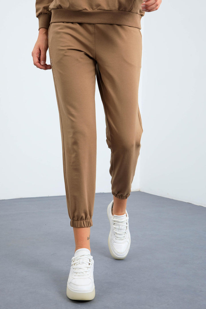 TMY Earth Hooded Kangaroo Pocket Oversized Elastic Cuff Women's Tracksuit - 95288 - Zinacantepec