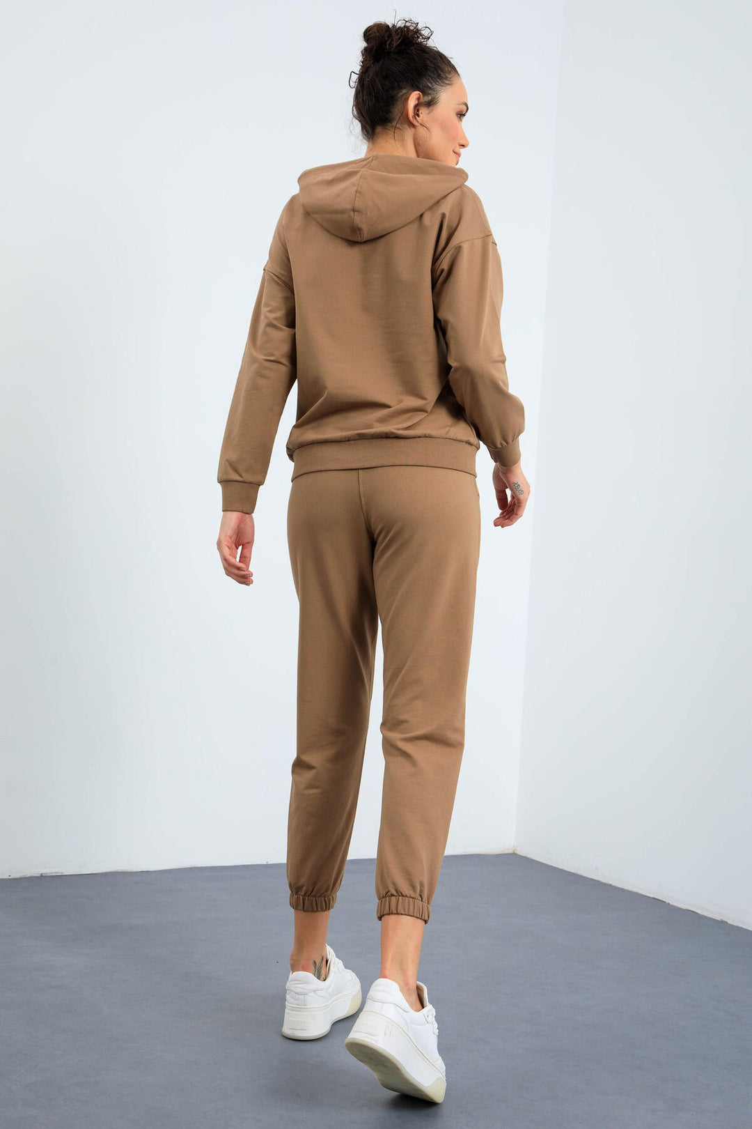 TMY Earth Hooded Kangaroo Pocket Oversized Elastic Cuff Women's Tracksuit - 95288 - Zinacantepec