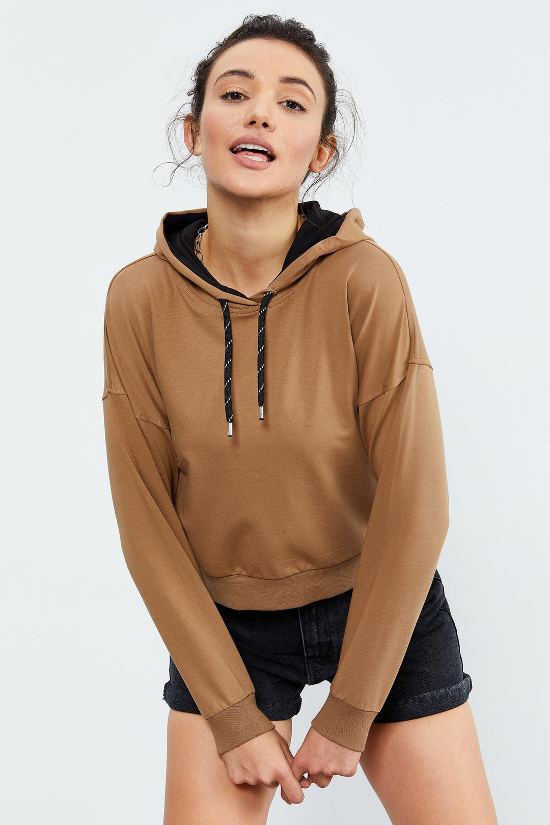 TMY Soil Long Sleeve Comfortable Fit Hooded Women's Sweatshirt - 97115 - Loures