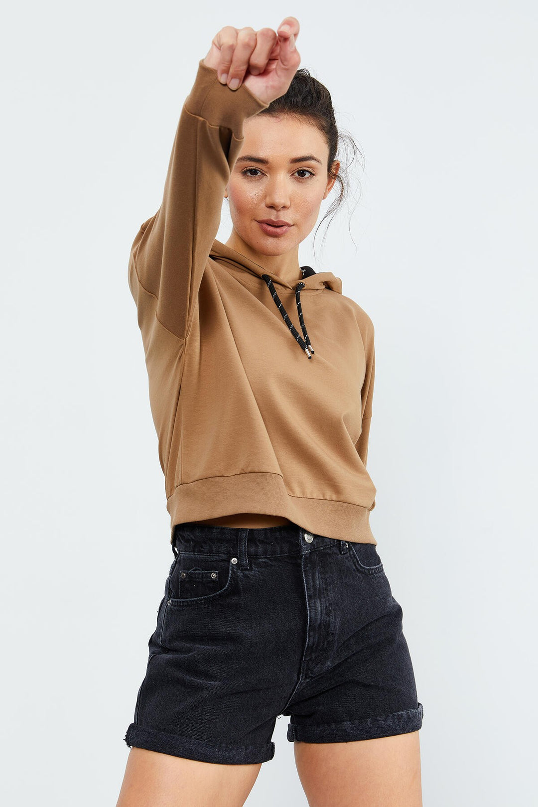 TMY Soil Long Sleeve Comfortable Fit Hooded Women's Sweatshirt - 97115 - Loures