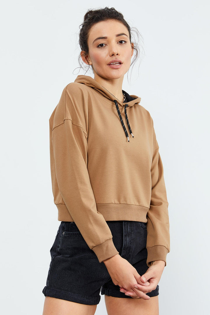 TMY Soil Long Sleeve Comfortable Fit Hooded Women's Sweatshirt - 97115 - Loures