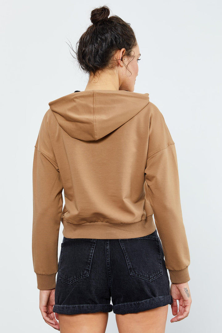 TMY Soil Long Sleeve Comfortable Fit Hooded Women's Sweatshirt - 97115 - Loures