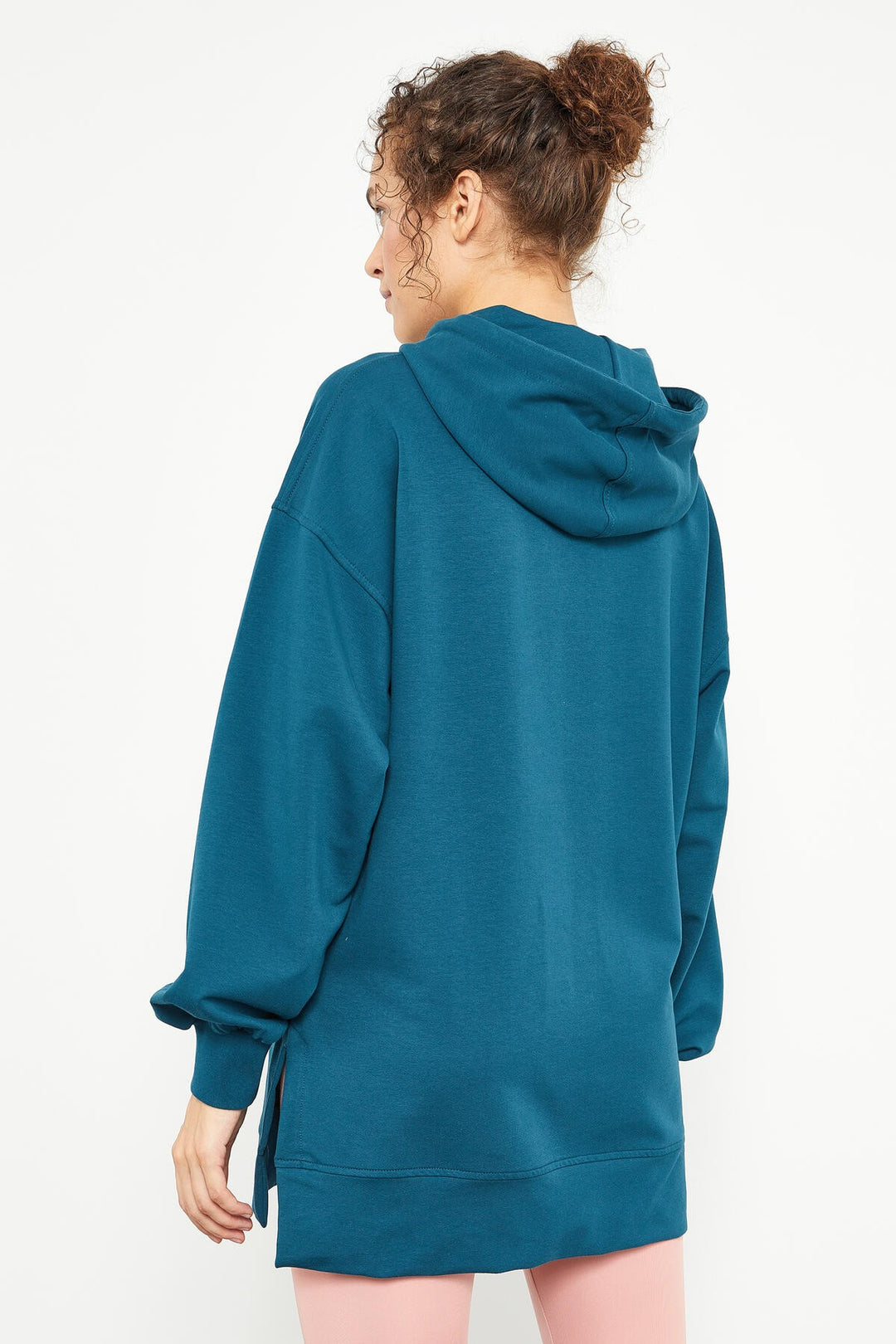 TMY Emerald Balloon Sleeve Embroidered Women's Oversized Tunic Sweatshirt - 97163 - Évry