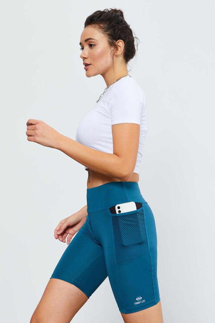 TMY Emerald File Pocket High Waist Shaping Women's Biker Leggings - 91010 - Randolph