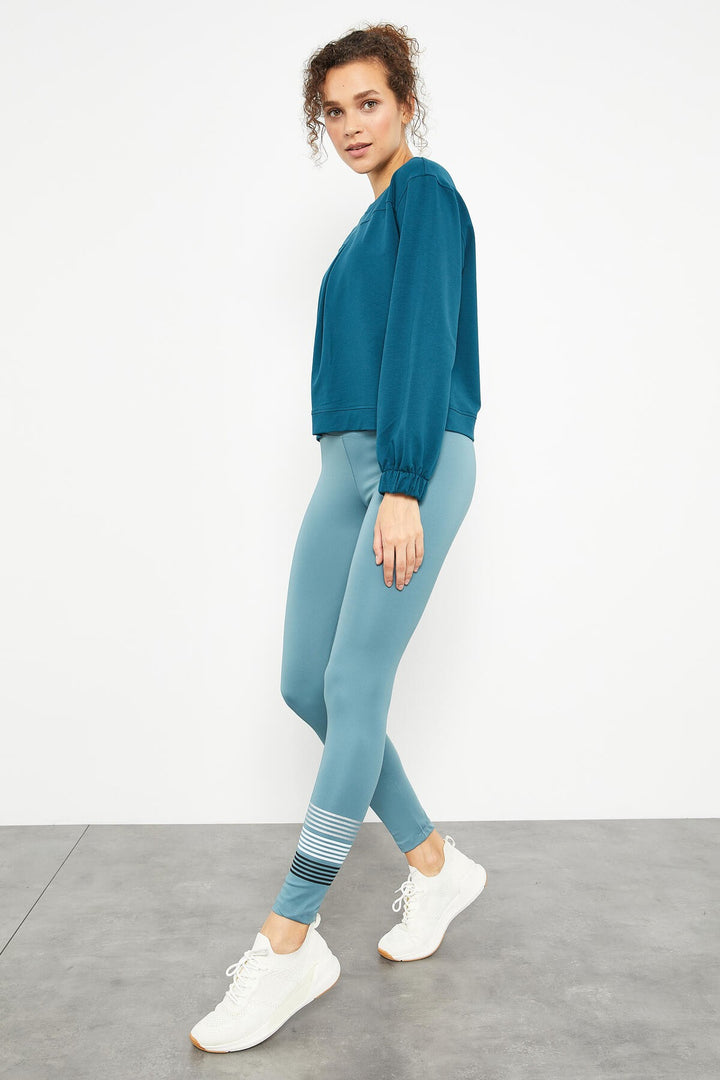 TMY Emerald Green Brushed O Neck Women's Oversize Sweatshirt - 97165 - Torrington