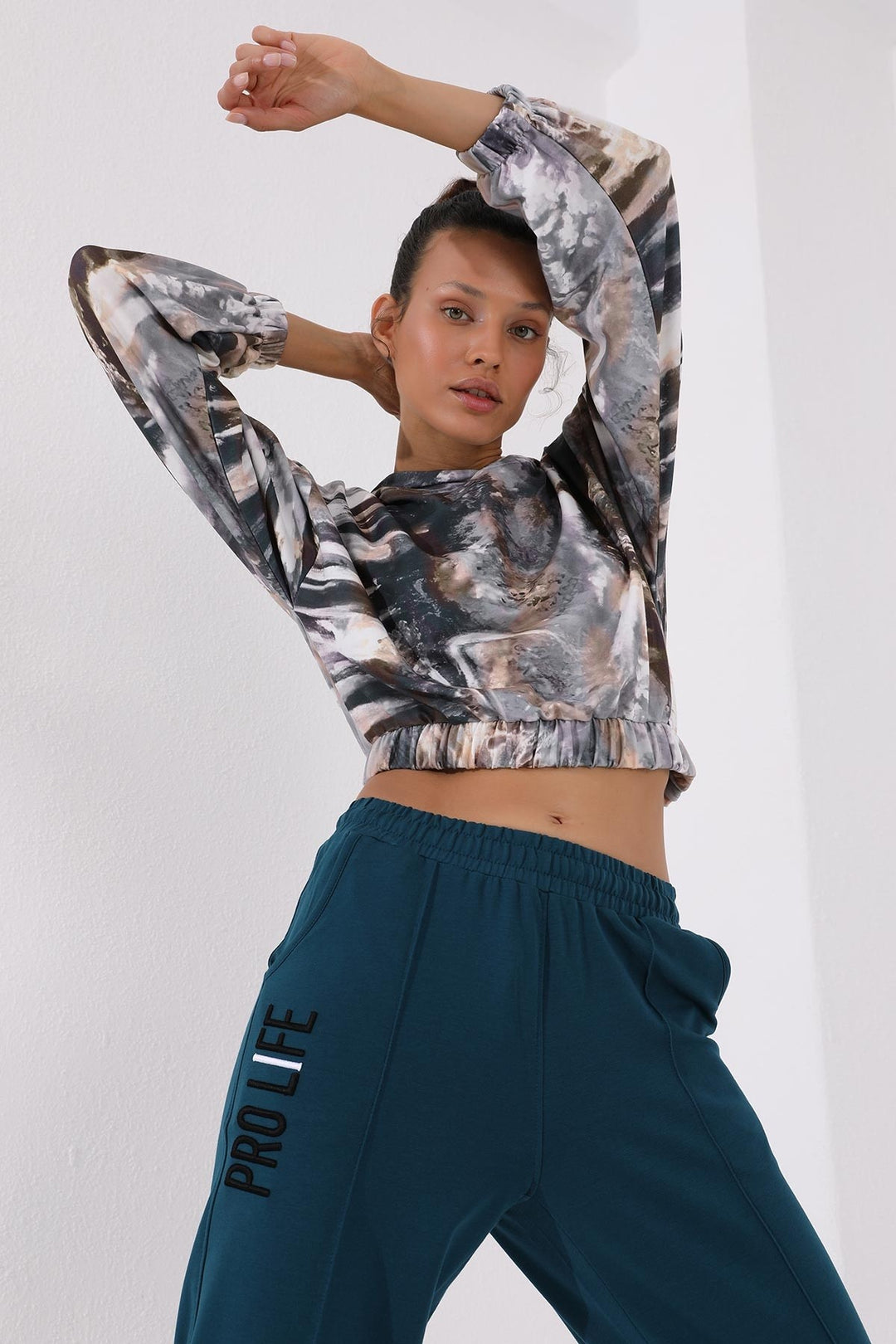 TMY Emerald Green Embroidered Comfort Fit Elastic Cuff Women's Sweatpants - 94571 - Las Vegas