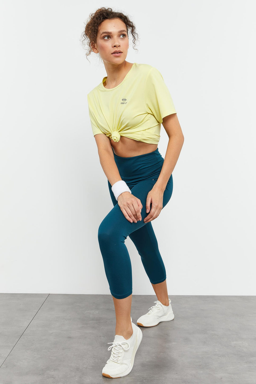 TMY Emerald High Waist Slim Fit Cropped Women's Capri Leggings - 93097 - Holland