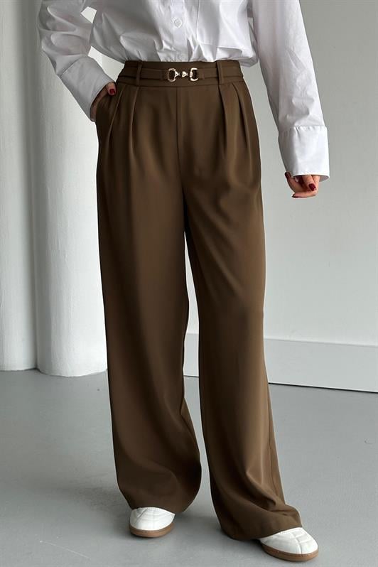 MDX Haki High Waist Belted Wide Leg Women's Pants MG2297 - Tallaght