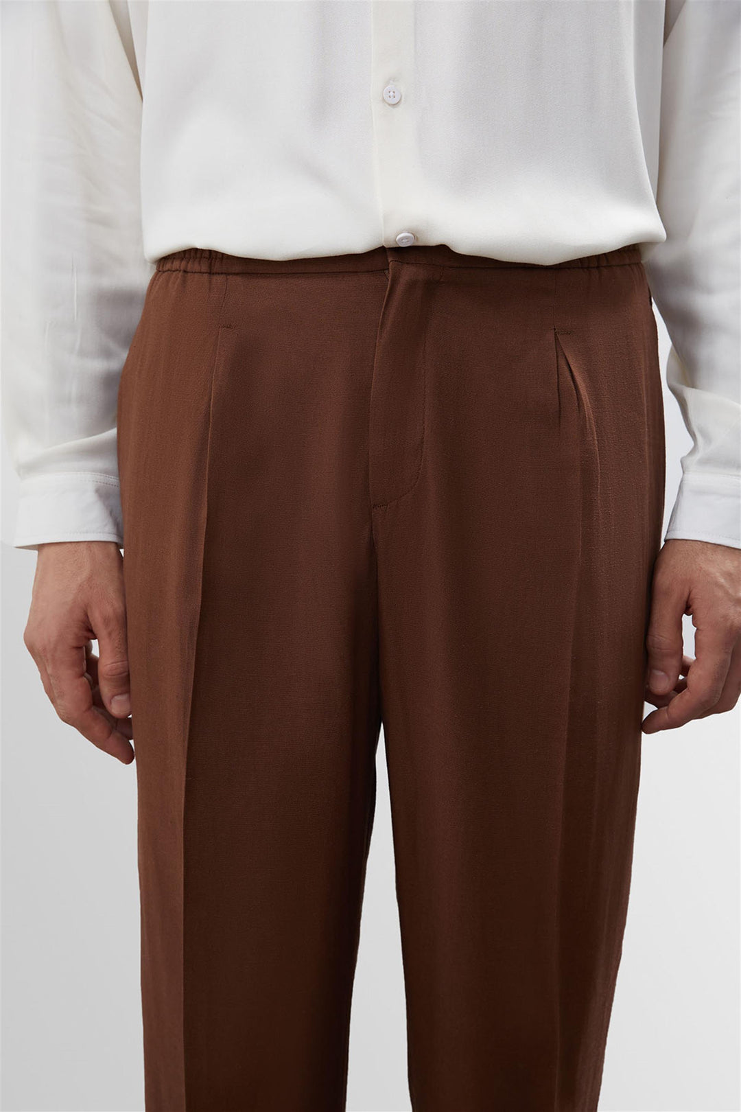 ANT High Waist Pleated Linen Blend Men's Trousers - Cuautla