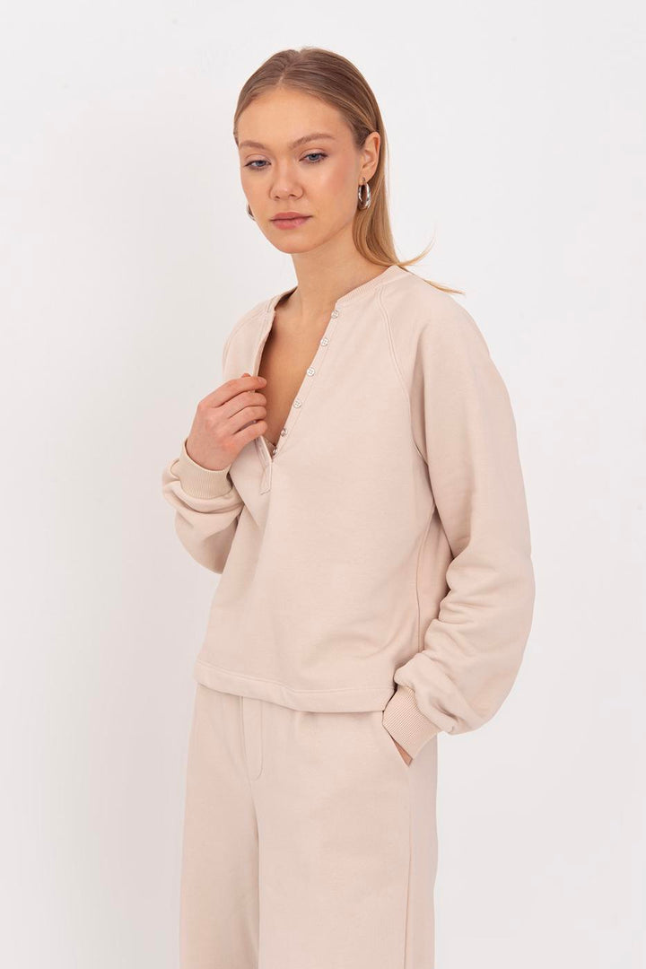 BSL Women Flap Cotton Sweatshirt - Goshen