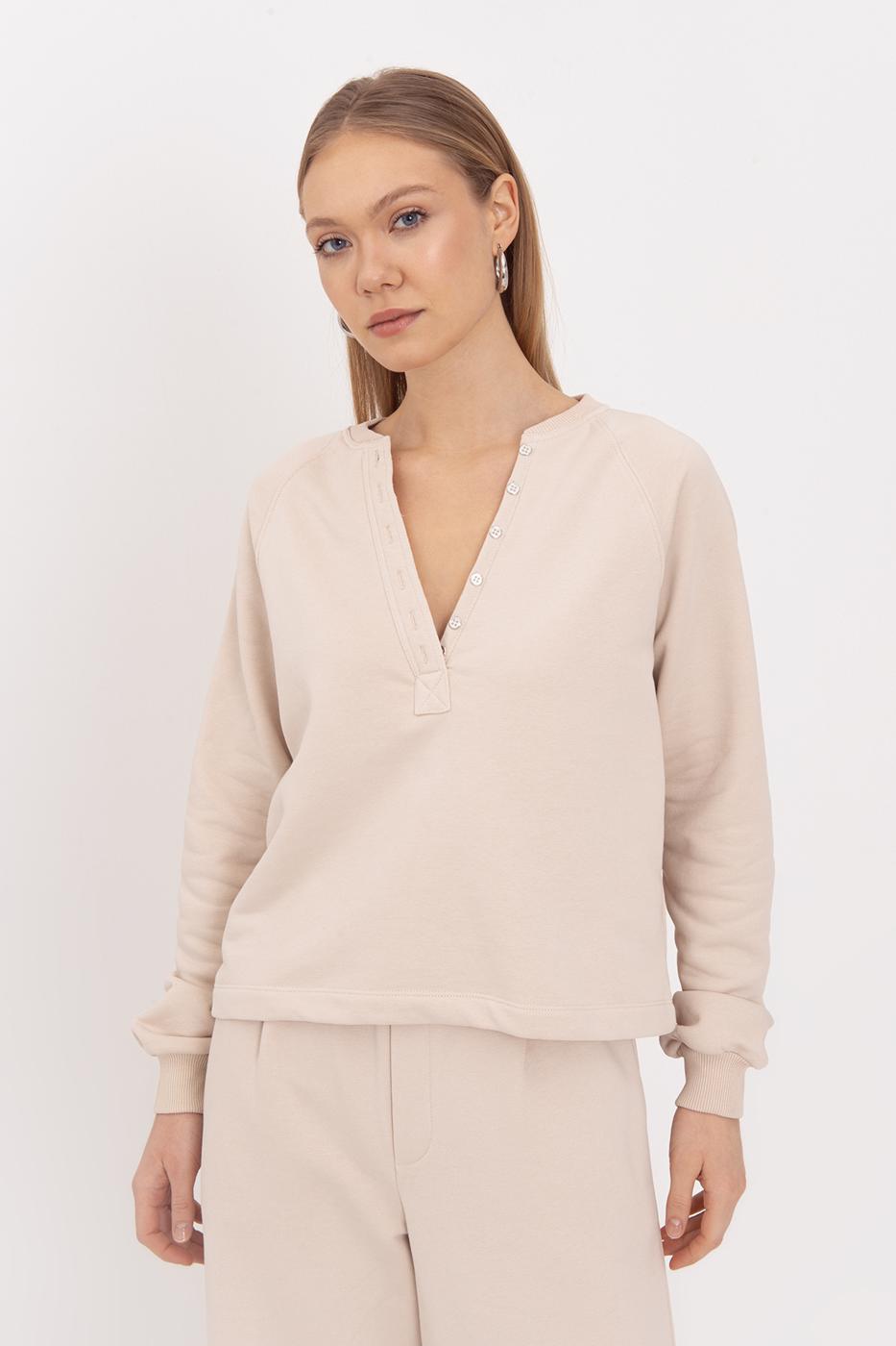 BSL Women Flap Cotton Sweatshirt - Goshen