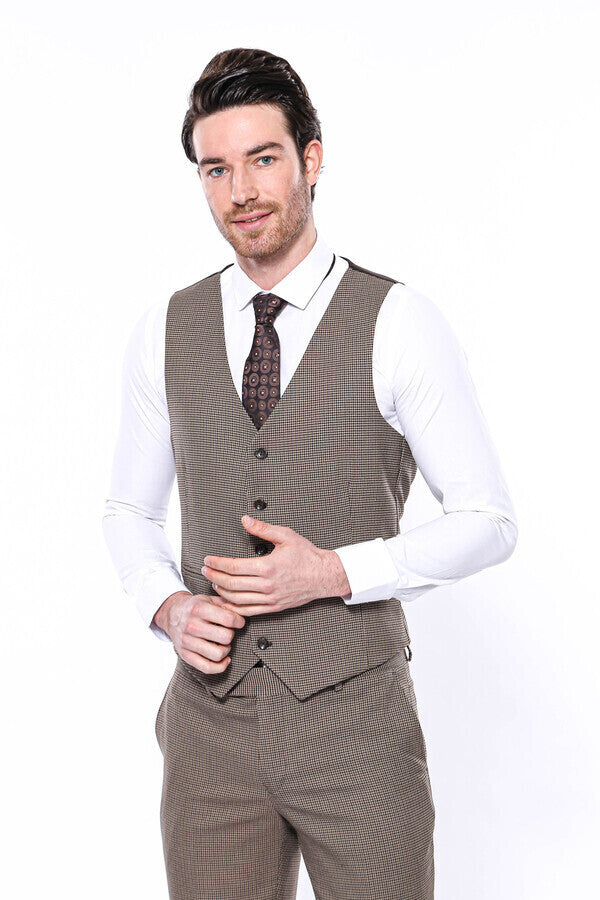 WSS Dark Brown Men  Vest  - Fiumicino