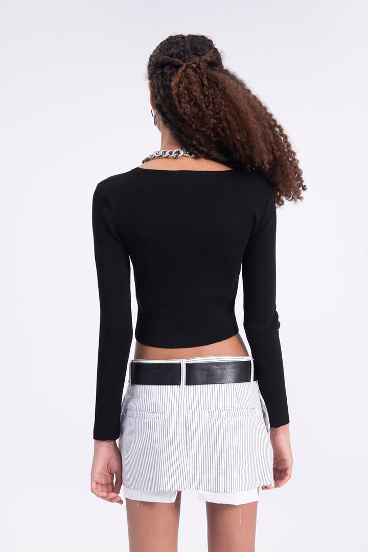 BSL Women Cut out knitted top - Redondo Beach