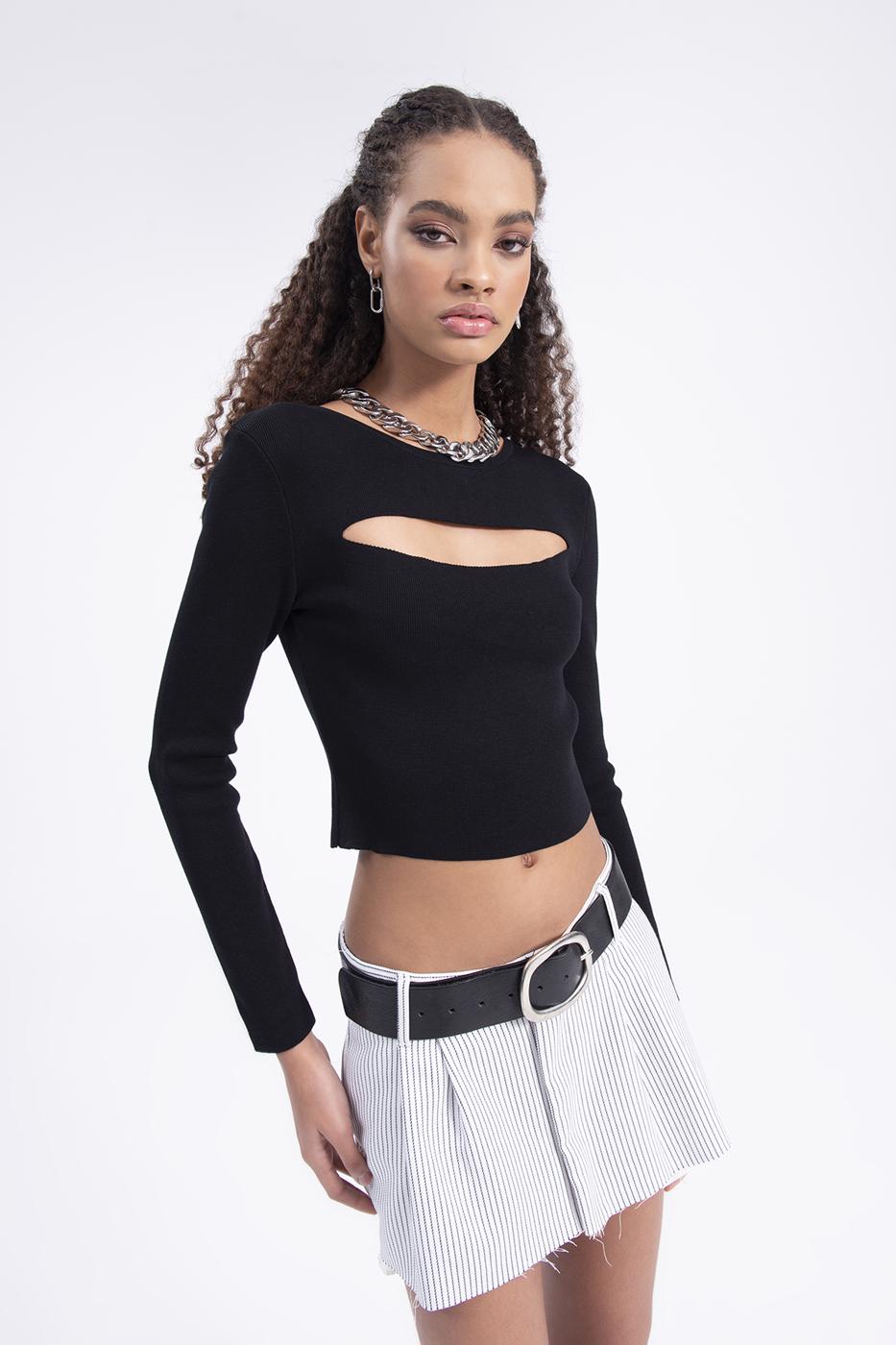 BSL Women Cut out knitted top - Redondo Beach