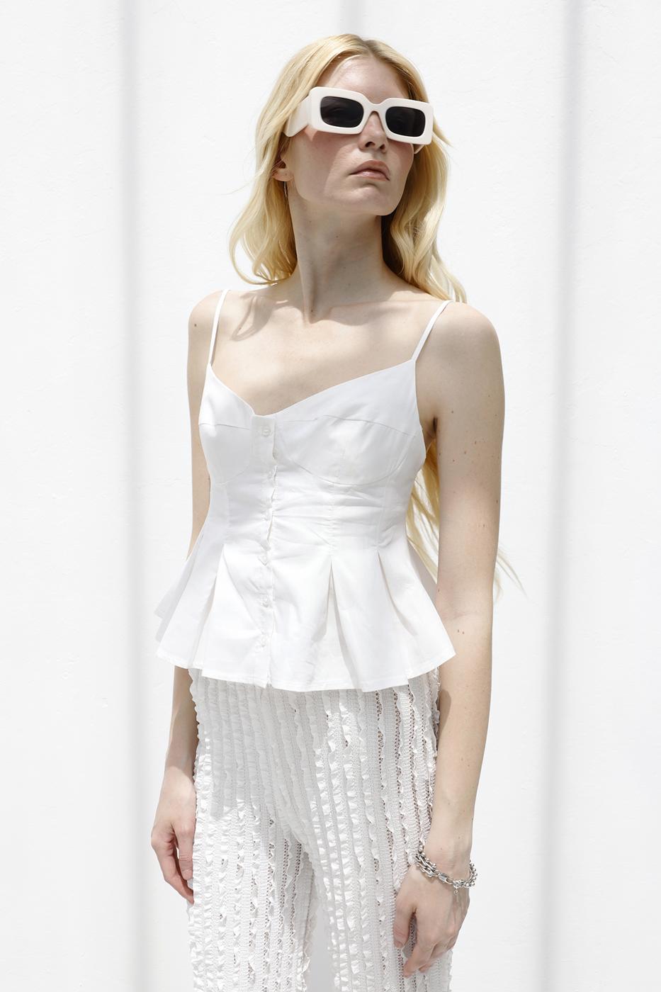 BSL Women Pleated Strap Blouse - Newport Beach
