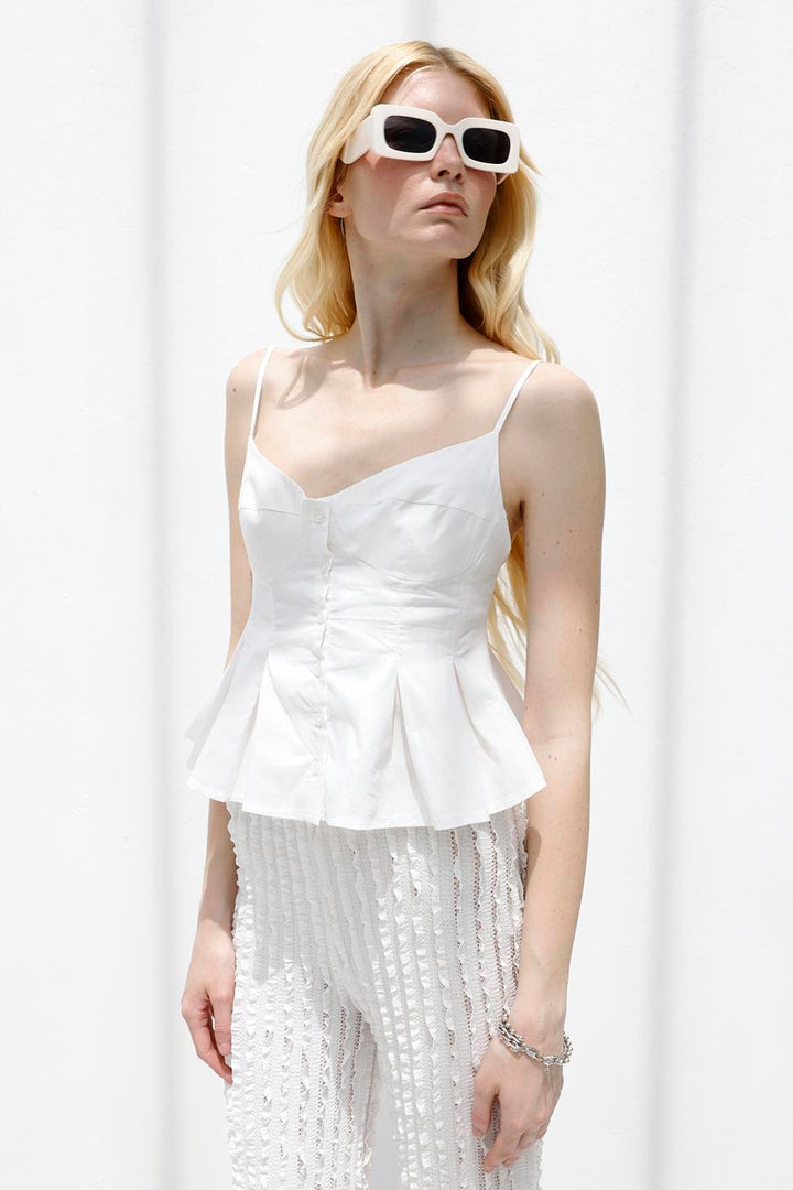 BSL Women Pleated Strap Blouse - Newport Beach