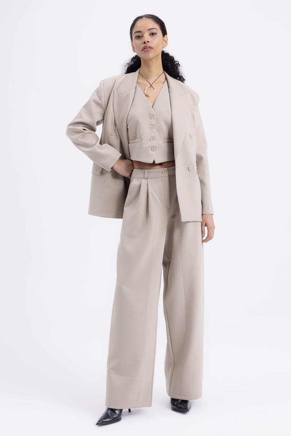 BSL Women Pleated Fabric Trousers - Smethwick