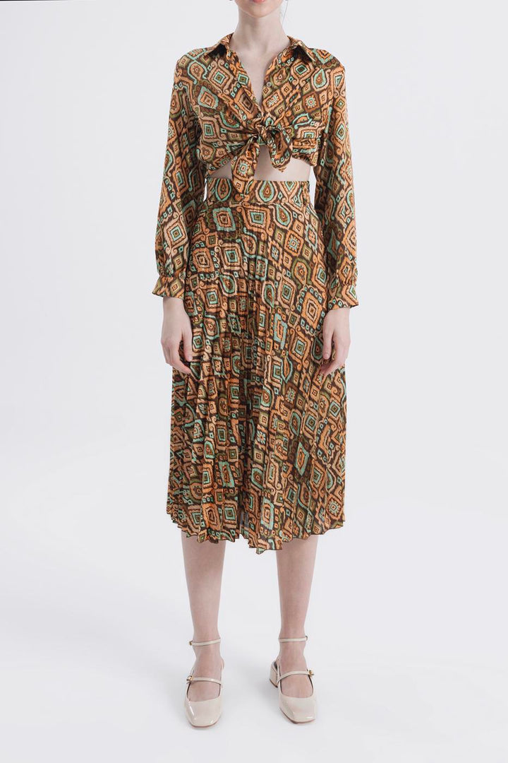 BSL Women Pleated patterned skirt - Udine
