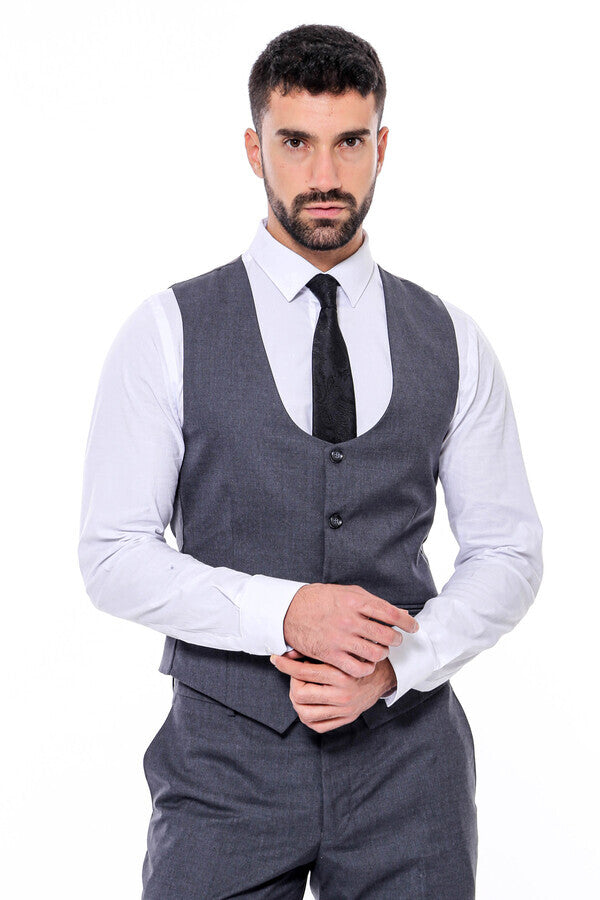 WSS Plain Slim Fit Anthracite Men Suit  - Krems an der Donau