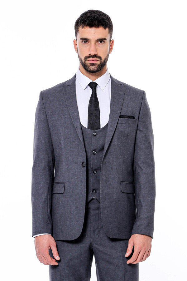 WSS Plain Slim Fit Anthracite Men Suit  - Krems an der Donau