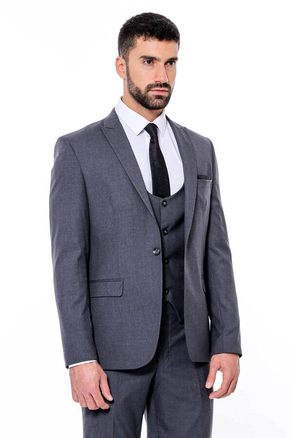 WSS Plain Slim Fit Anthracite Men Suit  - Krems an der Donau
