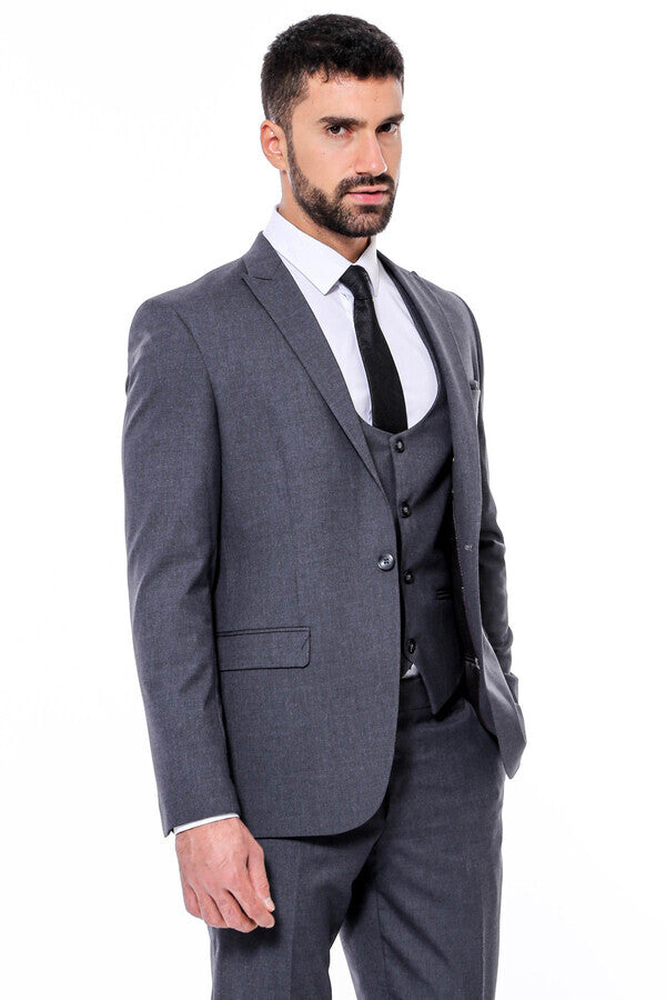 WSS Plain Slim Fit Anthracite Men Suit  - Krems an der Donau
