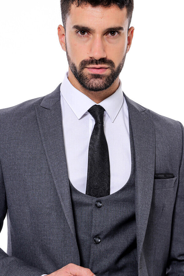 WSS Plain Slim Fit Anthracite Men Suit  - Krems an der Donau