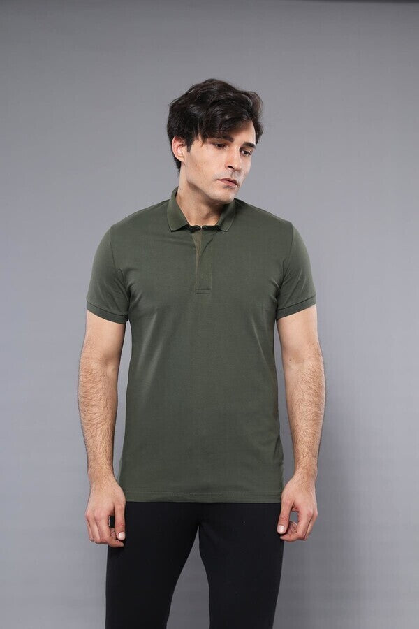 WSS Polo Plain Khaki Men T-Shirt  - Petaluma