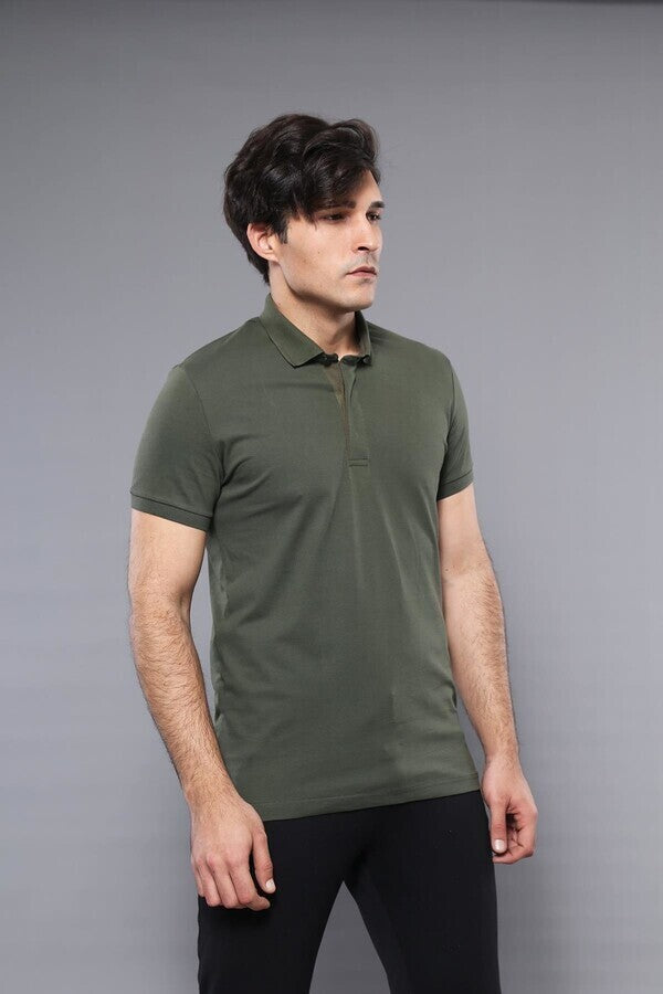 WSS Polo Plain Khaki Men T-Shirt  - Petaluma