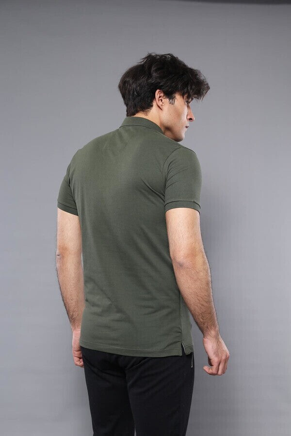 WSS Polo Plain Khaki Men T-Shirt  - Petaluma