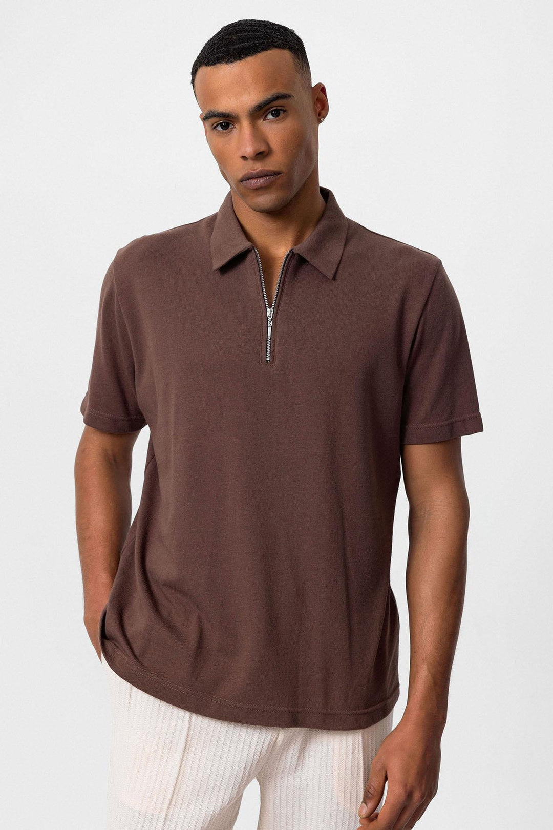 ANT Polo Neck Zippered Men's T-Shirt - Florence