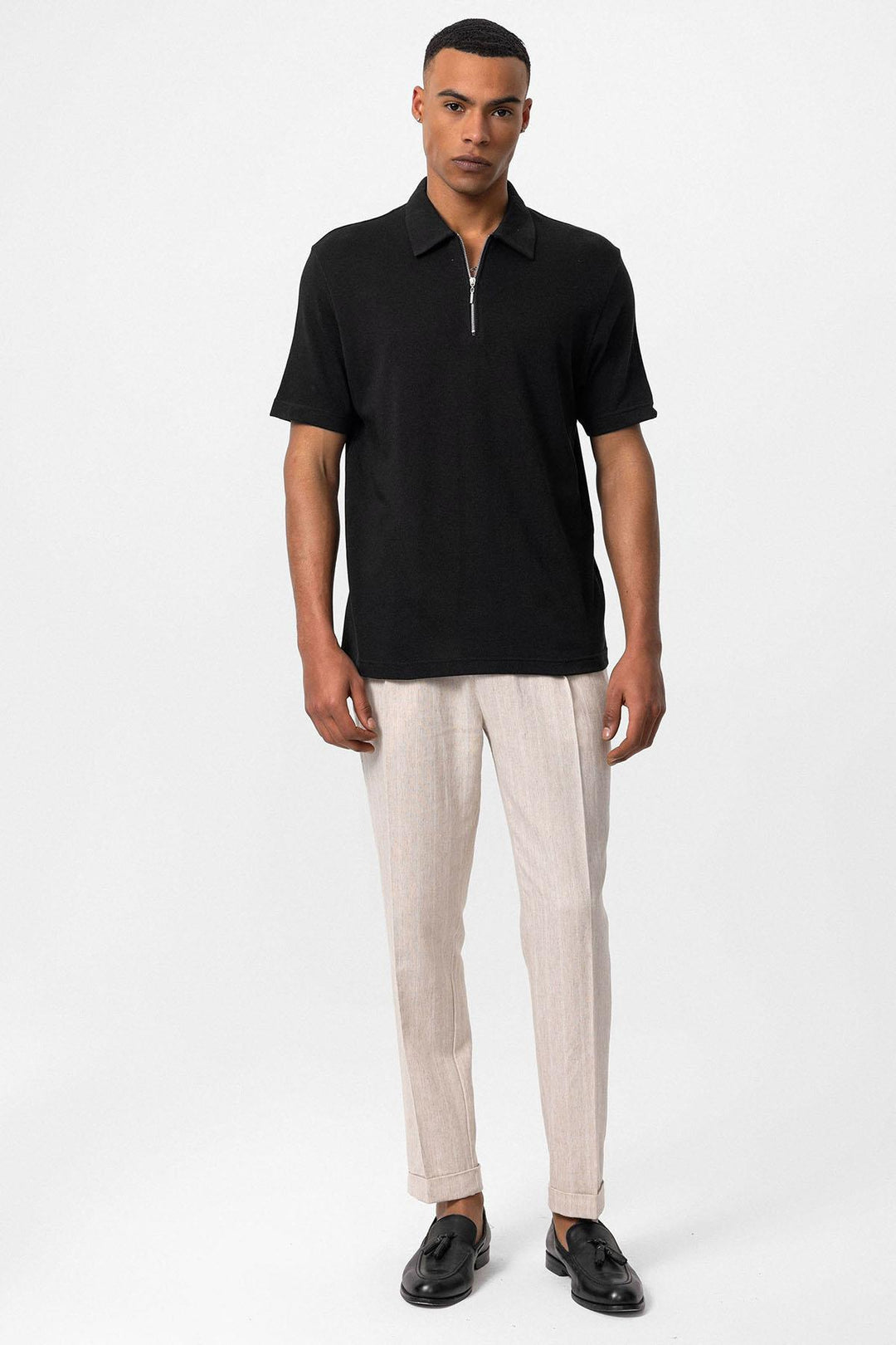 ANT Polo Neck Zippered Men's T-Shirt - Kaneohe