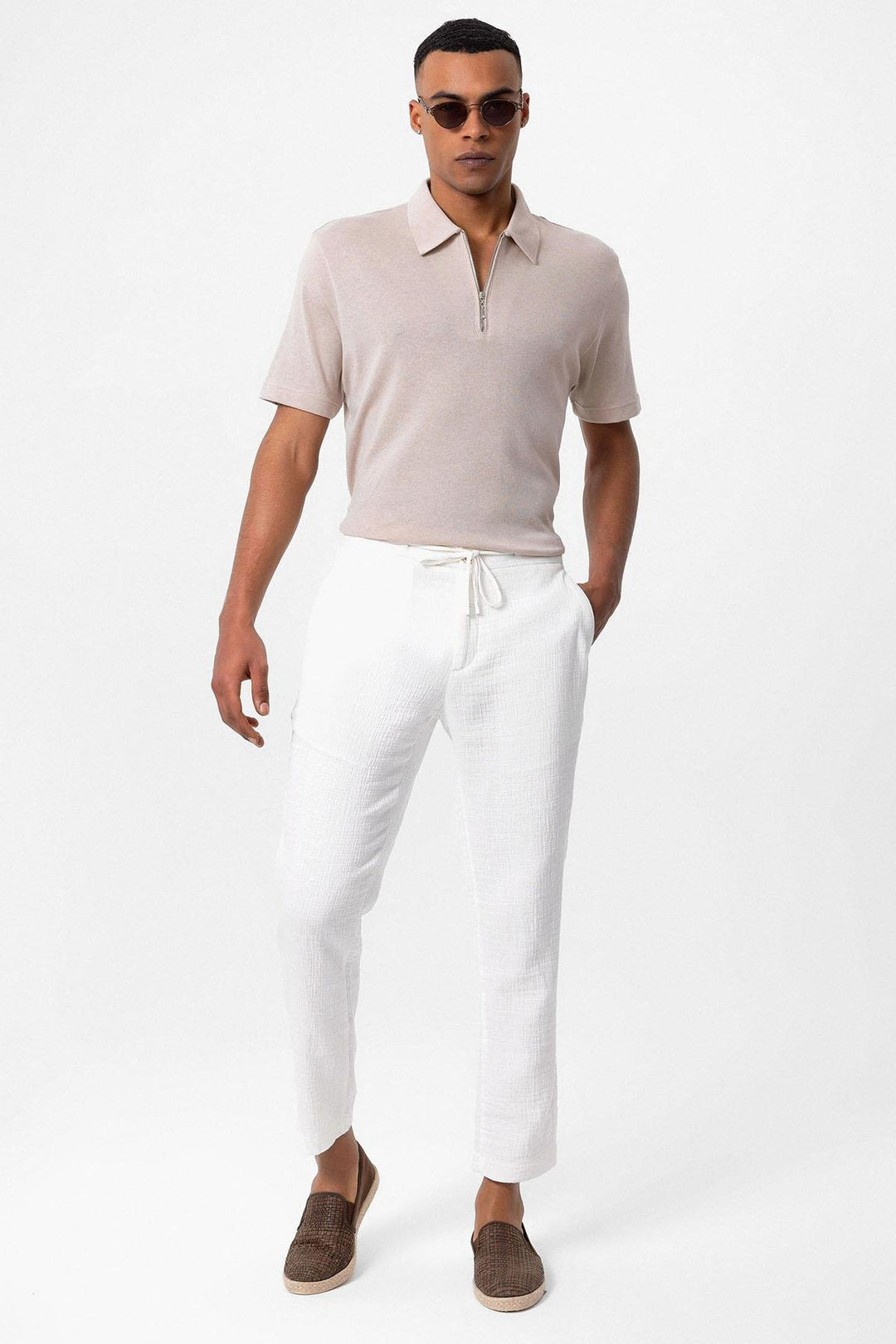 ANT Polo Neck Zippered Men's T-Shirt - Woodbridge