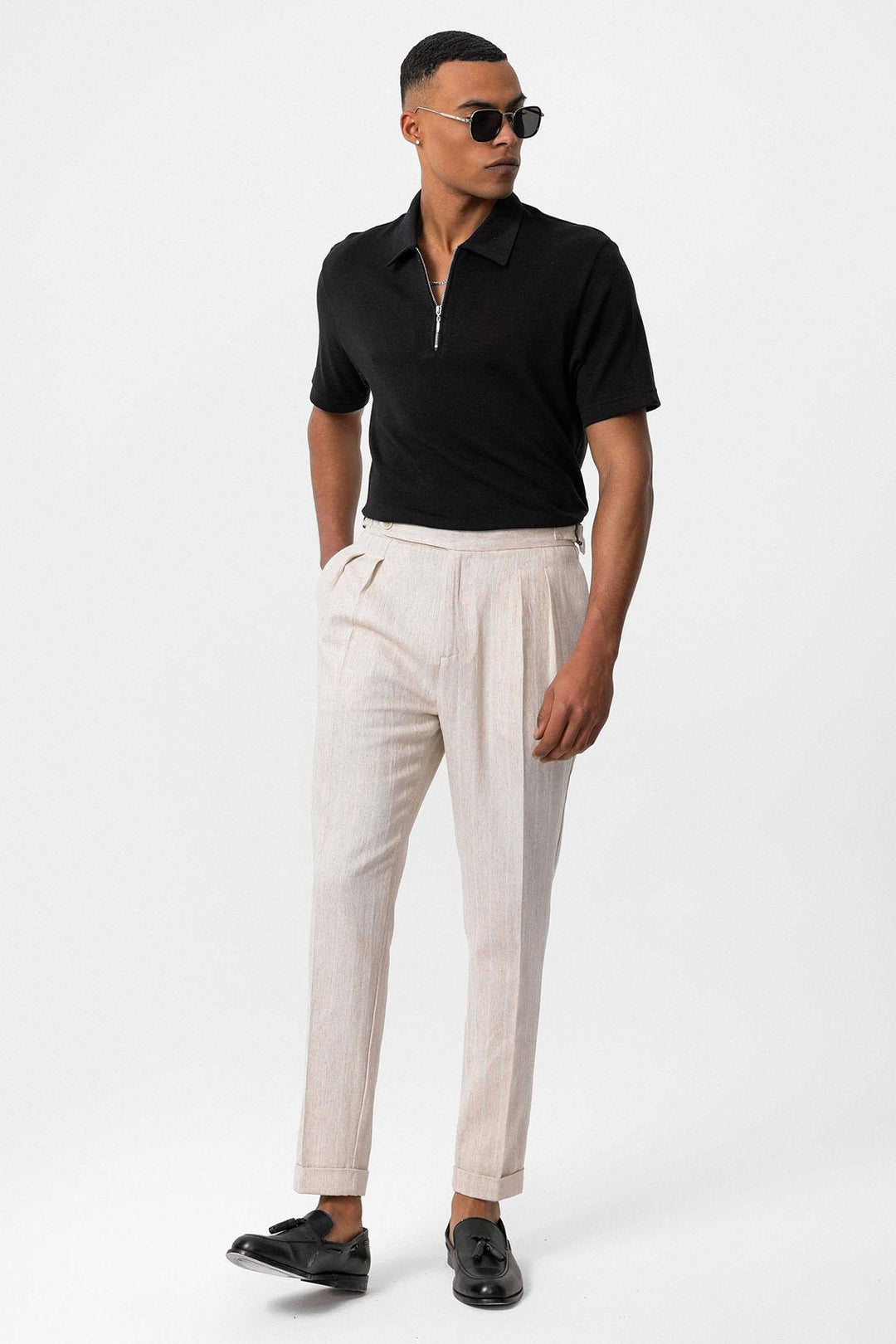 ANT Polo Neck Zippered Men's T-Shirt - Kaneohe